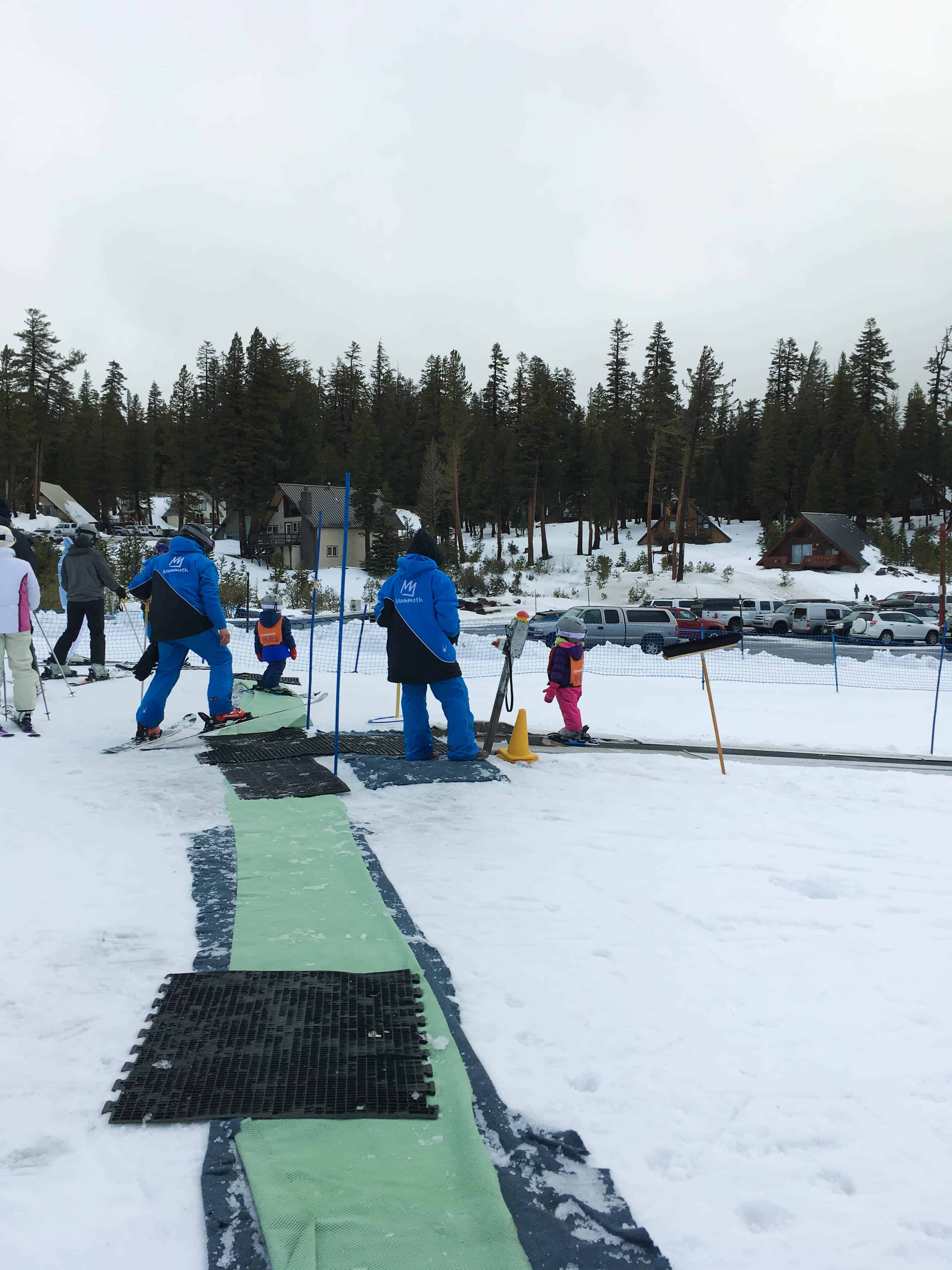 A short weekend trip to the Villages at Mammoth resort. Toddlers at ski school on the magic carpet.