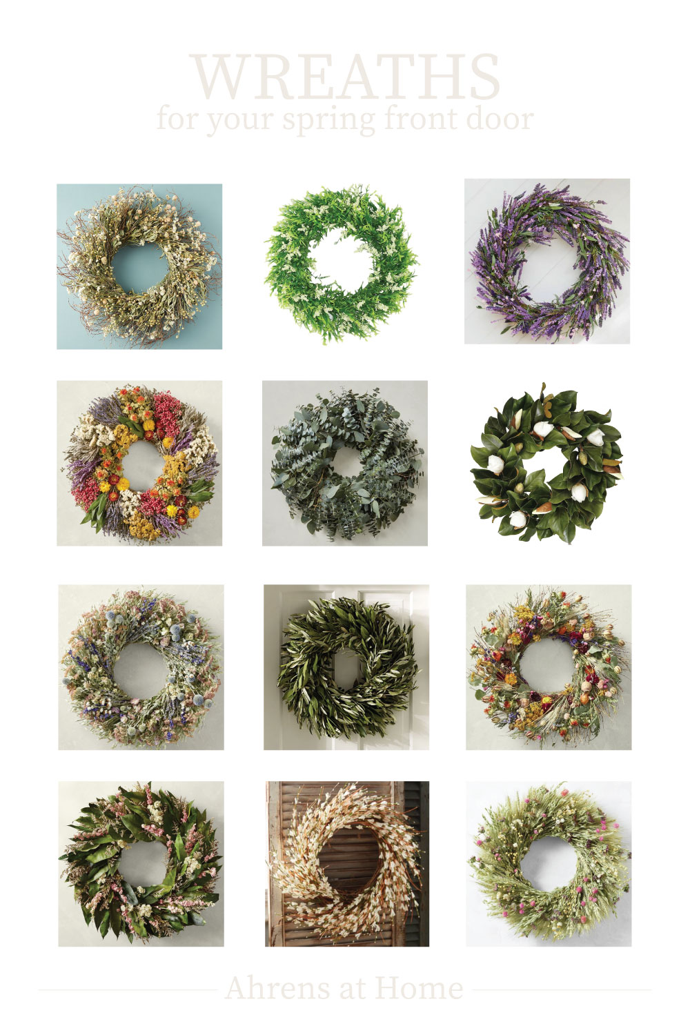grid of spring wreaths